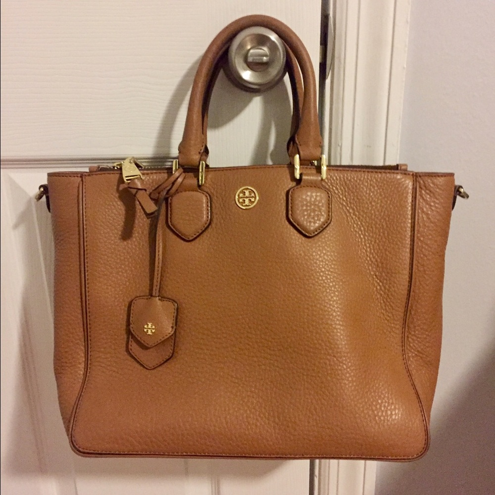 Tan Tory Burch Robinson Satchel